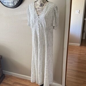 Adelyn Rae White Lace Midi Dress